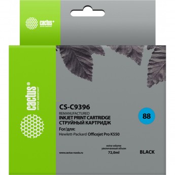Струйный картридж CACTUS CS-C9396 (HP 88XL) для HP OfficeJet K5300 Pro, K5400 Pro, K550 Pro, K8600 Pro, L7400 Pro, L7480 Pro, L7500 Pro, L7580 Pro, L7590 Pro, L7680 Pro, L7780 Pro, увеличенной емкости, черный, 72 мл Струйный картридж CACTUS CS-C9396 (HP 88XL) для HP OfficeJet K5300 Pro, K5400 Pro, K550 Pro, K8600 Pro, L7400 Pro, L7480 Pro, L7500 Pro, L7580 Pro, L7590 Pro, L7680 Pro, L7780 Pro, увеличенной емкости, черный, 72 мл