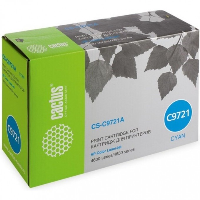 Лазерный картридж CACTUS (HP 641A) для HP Color LaserJet 4600, 4600dn, 4600dtn, 4600hdn, 4600n, 4610, 4650, 4650dn, 4650dtn, 4650hdn, 4650n; Canon imageClass C2500; Canon LBP 85, 2510, 5500, голубой, 8 000 стр. CS-C9721AR Лазерный картридж CACTUS (HP 641A) для HP Color LaserJet 4600, 4600dn, 4600dtn, 4600hdn, 4600n, 4610, 4650, 4650dn, 4650dtn, 4650hdn, 4650n; Canon imageClass C2500; Canon LBP 85, 2510, 5500, голубой, 8 000 стр. CS-C9721AR