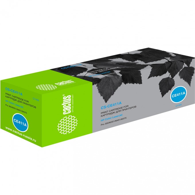 Лазерный картридж CACTUS (HP 305A) для HP Color LaserJet M351, M351a Pro, M375, M375nw MFP Pro, M451, M451dn Pro, M451dw Pro, M451nw Pro, M475, M475dn MFP Pro, M475dw MFP Pro, голубой, 2 600 стр. CS-CE411A Лазерный картридж CACTUS (HP 305A) для HP Color LaserJet M351, M351a Pro, M375, M375nw MFP Pro, M451, M451dn Pro, M451dw Pro, M451nw Pro, M475, M475dn MFP Pro, M475dw MFP Pro, голубой, 2 600 стр. CS-CE411A