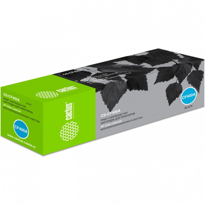 Лазерный картридж CACTUS (HP 201A) для HP Color LaserJet M252dw, M252n, M274n MFP, M277dw MFP, M277n, Pro M252, Pro M252dw, Pro M252n, Pro M274n, Pro MFP M277, Pro MFP M277dw, Pro MFP M277n, черный, 1 500 стр. CS-CF400A Лазерный картридж CACTUS (HP 201A) для HP Color LaserJet M252dw, M252n, M274n MFP, M277dw MFP, M277n, Pro M252, Pro M252dw, Pro M252n, Pro M274n, Pro MFP M277, Pro MFP M277dw, Pro MFP M277n, черный, 1 500 стр. CS-CF400A