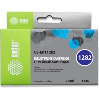Струйный картридж CACTUS CS-EPT1282 (T1282) для Epson Stylus Office BX305; Epson Stylus S22, S125, SX125, SX130, SX230, SX235, SX235w, SX420, SX420w, SX425, SX430, SX430w, SX435, SX438, SX438w, SX440, SX445we, голубой, 7 мл Струйный картридж CACTUS CS-EPT1282 (T1282) для Epson Stylus Office BX305; Epson Stylus S22, S125, SX125, SX130, SX230, SX235, SX235w, SX420, SX420w, SX425, SX430, SX430w, SX435, SX438, SX438w, SX440, SX445we, голубой, 7 мл