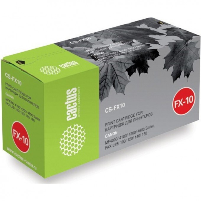 Лазерный картридж CACTUS (FX-10) для Canon Fax L100 i-Sensys, L140 i-Sensys, imageClass MF4150, MF4690, LaserBase MF4010 i-Sensys, MF4120 i-Sensys, MF4350 i-Sensys, MF4380 i-Sensys, MF4660 i-Sensys, черный, 2 000 стр. CS-FX10 Лазерный картридж CACTUS (FX-10) для Canon Fax L100 i-Sensys, L140 i-Sensys, imageClass MF4150, MF4690, LaserBase MF4010 i-Sensys, MF4120 i-Sensys, MF4350 i-Sensys, MF4380 i-Sensys, MF4660 i-Sensys, черный, 2 000 стр. CS-FX10