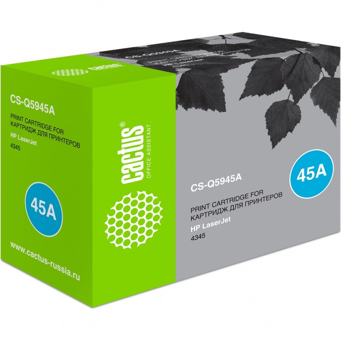 Лазерный картридж CACTUS (HP 45A) для HP LaserJet 4345, 4345 MFP, 4345x MFP, 4345xm MFP, 4345xs MFP, M4345 MFP, M4345x MFP, M4345xm MFP, M4345xs MFP, M4349 MFP, M4349x MFP, черный, 18 000 стр. CS-Q5945A Лазерный картридж CACTUS (HP 45A) для HP LaserJet 4345, 4345 MFP, 4345x MFP, 4345xm MFP, 4345xs MFP, M4345 MFP, M4345x MFP, M4345xm MFP, M4345xs MFP, M4349 MFP, M4349x MFP, черный, 18 000 стр. CS-Q5945A