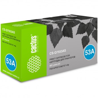 Лазерный картридж CACTUS CS-Q7553AS (HP 53A) для HP LaserJet M2727 MFP, M2727nf MFP, M2727nfs MFP, P2010 series, P2012, P2014, P2012n, P2014n, P2015, P2015d, P2015dn, P2015dtn, P2015n, P2015x, черный, 3 000 стр. Лазерный картридж CACTUS CS-Q7553AS (HP 53A) для HP LaserJet M2727 MFP, M2727nf MFP, M2727nfs MFP, P2010 series, P2012, P2014, P2012n, P2014n, P2015, P2015d, P2015dn, P2015dtn, P2015n, P2015x, черный, 3 000 стр.