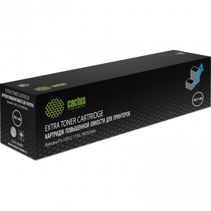 Лазерный картридж CACTUS (TK-1140) для Kyocera Mita M2035 Ecosys, M2035dn Ecosys, M2535 Ecosys, M2535dn Ecosys, Mita FS 1035 MFP, 1035 MFP DP, 1135, 1135 MFP, черный, увеличенной емкости, 14 400 стр. CS-TK1140-MPS Лазерный картридж CACTUS (TK-1140) для Kyocera Mita M2035 Ecosys, M2035dn Ecosys, M2535 Ecosys, M2535dn Ecosys, Mita FS 1035 MFP, 1035 MFP DP, 1135, 1135 MFP, черный, увеличенной емкости, 14 400 стр. CS-TK1140-MPS