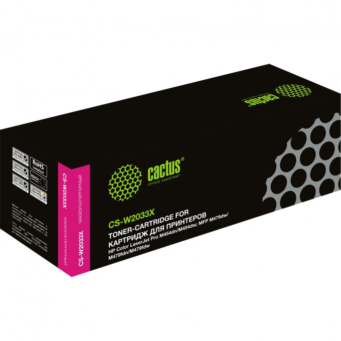 Лазерный картридж CACTUS (HP 415X) для HP Color LaserJet M454dn Pro, M454dw Pro, M479dw Pro MFP, M479fdn Pro MFP, M479fdw Pro MFP, M479fnw Pro MFP, пурпурный, увеличенной емкости, 6 000 стр. CS-W2033X Лазерный картридж CACTUS (HP 415X) для HP Color LaserJet M454dn Pro, M454dw Pro, M479dw Pro MFP, M479fdn Pro MFP, M479fdw Pro MFP, M479fnw Pro MFP, пурпурный, увеличенной емкости, 6 000 стр. CS-W2033X