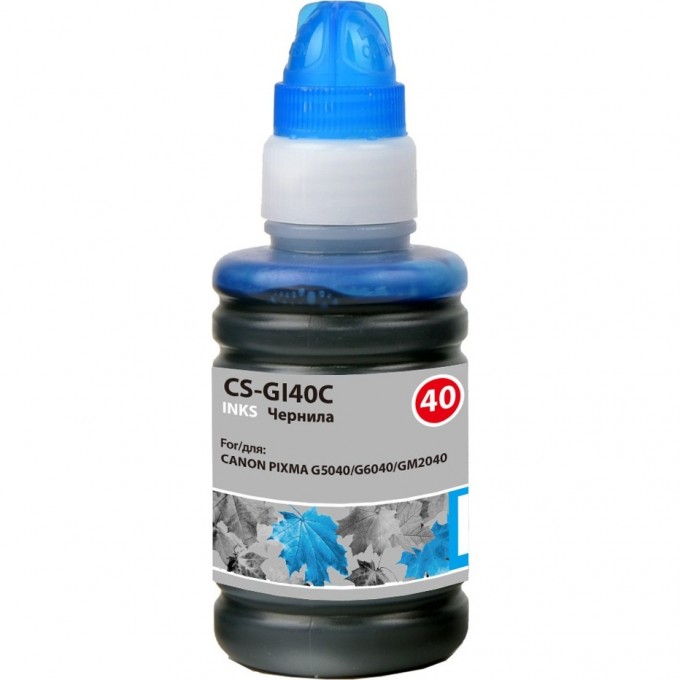 Чернила CACTUS для Canon Pixma G5040, G6040, GM2040, голубой, 70 мл CS-GI40C Чернила CACTUS для Canon Pixma G5040, G6040, GM2040, голубой, 70 мл CS-GI40C