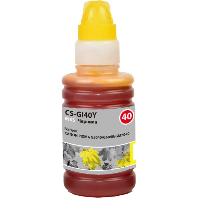 Чернила CACTUS для Canon Pixma G5040, G6040, GM2040, желтый, 70 мл CS-GI40Y Чернила CACTUS для Canon Pixma G5040, G6040, GM2040, желтый, 70 мл CS-GI40Y