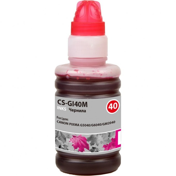 Чернила CACTUS для Canon Pixma G5040, G6040, GM2040, пурпурный, 70 мл CS-GI40M Чернила CACTUS для Canon Pixma G5040, G6040, GM2040, пурпурный, 70 мл CS-GI40M