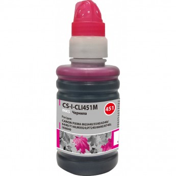 Чернила CACTUS CS-I-CLI451M для Canon Pixma iP6840, iP7240, iP8740, iX6840, MG5440, пурпурный, 100 мл Чернила CACTUS CS-I-CLI451M для Canon Pixma iP6840, iP7240, iP8740, iX6840, MG5440, пурпурный, 100 мл