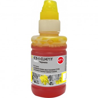 Чернила CACTUS CS-I-CLI471Y для Canon Pixma MG5740, MG6840, MG7740, TS5040, TS6040, TS8040, TS9040, желтый, 100 мл Чернила CACTUS CS-I-CLI471Y для Canon Pixma MG5740, MG6840, MG7740, TS5040, TS6040, TS8040, TS9040, желтый, 100 мл