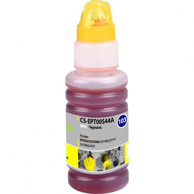 Чернила CACTUS для Epson Ecotank L1110, L3100, L3101, L3110, L3150, L3151, желтый, 70 мл CS-EPT00S44A Чернила CACTUS для Epson Ecotank L1110, L3100, L3101, L3110, L3150, L3151, желтый, 70 мл CS-EPT00S44A