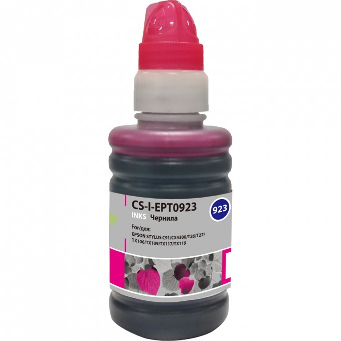 Чернила CACTUS для Epson Stylus C91, CX4300, T26, T27, TX106, TX109, пурпурный, 100 мл CS-I-EPT0923 Чернила CACTUS для Epson Stylus C91, CX4300, T26, T27, TX106, TX109, пурпурный, 100 мл CS-I-EPT0923