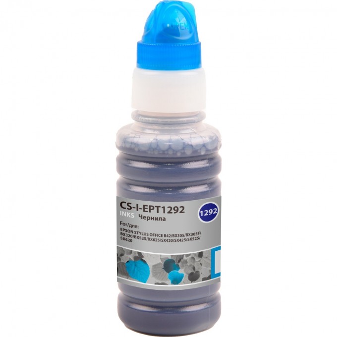 Чернила CACTUS для Epson Stylus Office B42, BX305, BX305F, BX320, BX525, голубой, 100 мл CS-I-EPT1292 Чернила CACTUS для Epson Stylus Office B42, BX305, BX305F, BX320, BX525, голубой, 100 мл CS-I-EPT1292