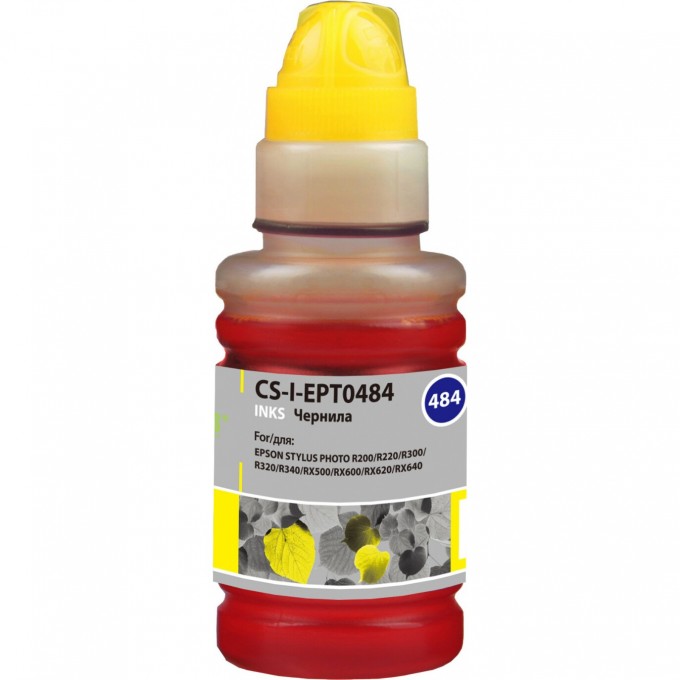 Чернила CACTUS для Epson Stylus Photo R200, R220, R300, R320, R340, желтый, 100 мл CS-I-EPT0484 Чернила CACTUS для Epson Stylus Photo R200, R220, R300, R320, R340, желтый, 100 мл CS-I-EPT0484