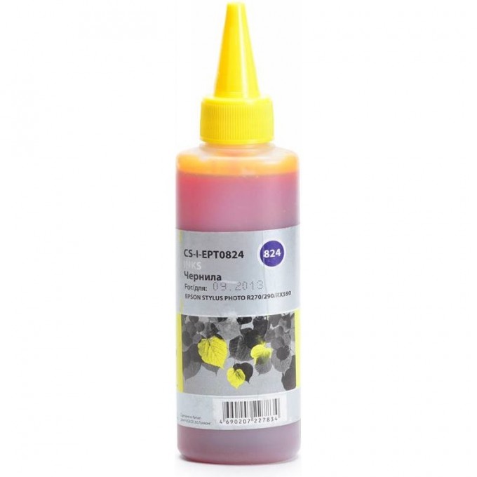 Чернила CACTUS для Epson Stylus Photo R270, 290, RX590, желтый, 100 мл CS-I-EPT0824 Чернила CACTUS для Epson Stylus Photo R270, 290, RX590, желтый, 100 мл CS-I-EPT0824