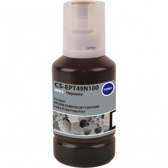 Чернила CACTUS CS-EPT49N100 для Epson SureColor SC-F100, F500, черный, 140 мл Чернила CACTUS CS-EPT49N100 для Epson SureColor SC-F100, F500, черный, 140 мл