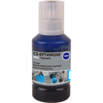 Чернила CACTUS CS-EPT49N200 для Epson SureColor SC-F100, F500, голубой, 140 мл Чернила CACTUS CS-EPT49N200 для Epson SureColor SC-F100, F500, голубой, 140 мл