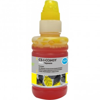 Чернила CACTUS CS-I-CC643Y для HP DeskJet D1663, D2563, D2663, D5563, F2423, F2483, F2493, желтый, 100 мл Чернила CACTUS CS-I-CC643Y для HP DeskJet D1663, D2563, D2663, D5563, F2423, F2483, F2493, желтый, 100 мл