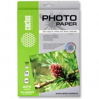 Фотобумага CACTUS CS-MSA410020, формат A4, 100г/м2, матовая Фотобумага CACTUS CS-MSA410020, формат A4, 100г/м2, матовая