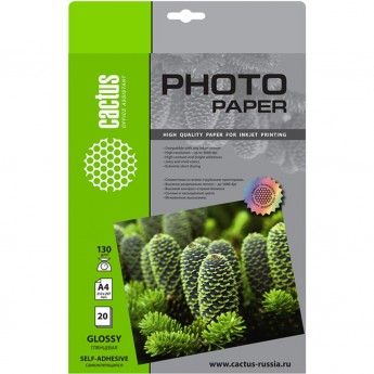 Фотобумага CACTUS CS-GSA413020, формат A4, 130г/м2, глянцевая Фотобумага CACTUS CS-GSA413020, формат A4, 130г/м2, глянцевая
