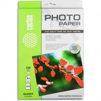 Фотобумага CACTUS CS-GA4230100, формат A4, 230г/м2, белая Фотобумага CACTUS CS-GA4230100, формат A4, 230г/м2, белая