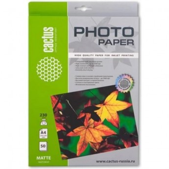 Фотобумага CACTUS CS-MA423050, формат A4, 230г/м2, белая Фотобумага CACTUS CS-MA423050, формат A4, 230г/м2, белая
