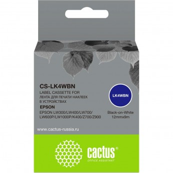 Картридж ленточный CACTUS CS-LK4WBN черный для Epson LW300, LW400, LW700, LW600P, LW1000P Картридж ленточный CACTUS CS-LK4WBN черный для Epson LW300, LW400, LW700, LW600P, LW1000P