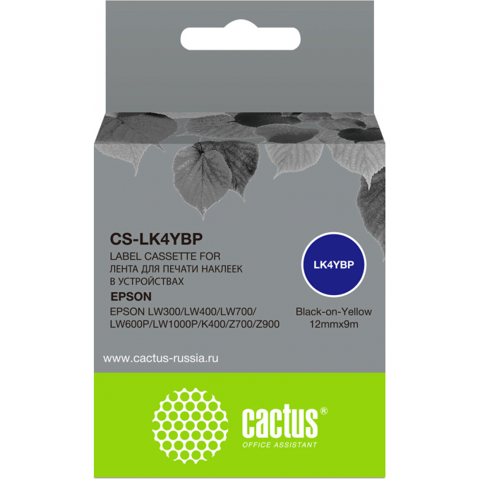 Картридж ленточный CACTUS для Epson LW300, LW400, LW700, LW600P, LW1000P, K400, Z700, Z900, черный cs-lk4ybp Картридж ленточный CACTUS для Epson LW300, LW400, LW700, LW600P, LW1000P, K400, Z700, Z900, черный cs-lk4ybp