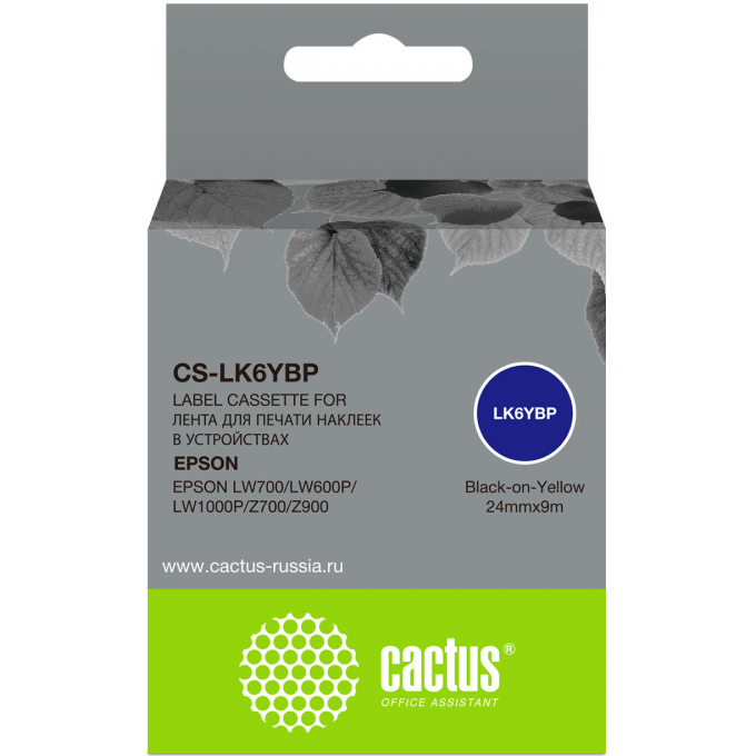 Картридж ленточный CACTUS для Epson LW700, LW600P, LW1000P, Z700, Z900, черный cs-lk6ybp Картридж ленточный CACTUS для Epson LW700, LW600P, LW1000P, Z700, Z900, черный cs-lk6ybp