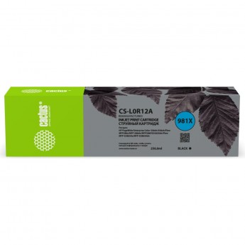 Картридж струйный CACTUS CS-L0R12A 981Х черный (240мл) для HP PageWide 556dn Enterprise/586dn Картридж струйный CACTUS CS-L0R12A 981Х черный (240мл) для HP PageWide 556dn Enterprise/586dn