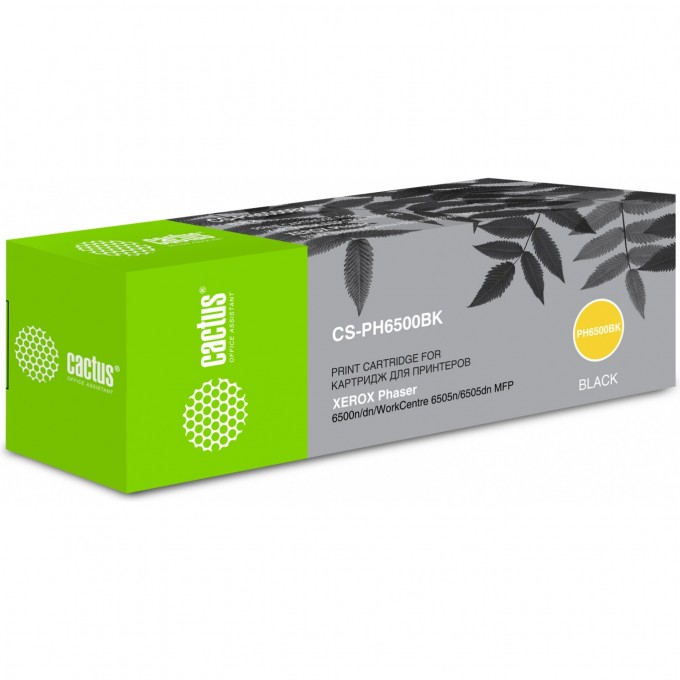 Лазерный картридж CACTUS (106R01604) для Xerox Phaser 6500, 6500dn, 6500n, 6500v; WorkCentre 6505, 6505n, 6505v, черный, 3 000 стр. CS-PH6500BK Лазерный картридж CACTUS (106R01604) для Xerox Phaser 6500, 6500dn, 6500n, 6500v; WorkCentre 6505, 6505n, 6505v, черный, 3 000 стр. CS-PH6500BK