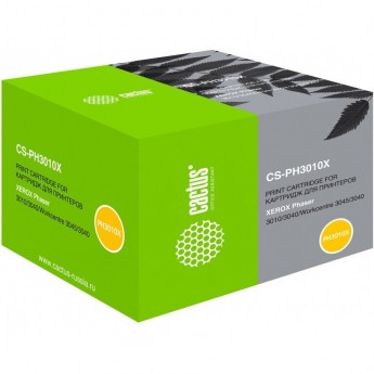 Лазерный картридж CACTUS CS-PH3010X (106R02183) для Xerox Phaser 3010, 3010v, 3040, 3040v; WorkCentre 3045, 3045b, 3045v, 3040ni, черный, увеличенной емкости, 2 300 стр. Лазерный картридж CACTUS CS-PH3010X (106R02183) для Xerox Phaser 3010, 3010v, 3040, 3040v; WorkCentre 3045, 3045b, 3045v, 3040ni, черный, увеличенной емкости, 2 300 стр.