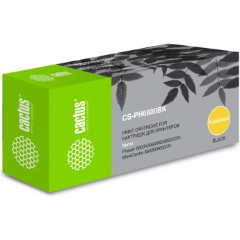 Лазерный картридж CACTUS CS-PH6600BK (106R02236) для Xerox Phaser 6600, 6600dn; WorkCentre 6605, 6605n, черный, увеличенной емкости, 8 000 стр. Лазерный картридж CACTUS CS-PH6600BK (106R02236) для Xerox Phaser 6600, 6600dn; WorkCentre 6605, 6605n, черный, увеличенной емкости, 8 000 стр.