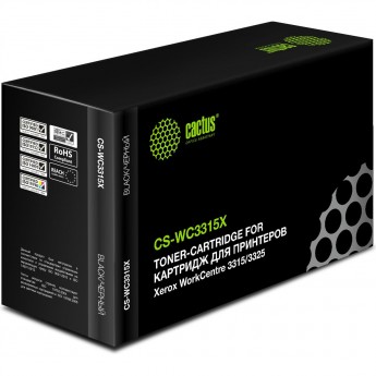 Лазерный картридж CACTUS CS-WC3315X (106R02310) для Xerox WorkCentre 3315, 3315dn, 3325, 3325dni, черный, 5 000 стр. Лазерный картридж CACTUS CS-WC3315X (106R02310) для Xerox WorkCentre 3315, 3315dn, 3325, 3325dni, черный, 5 000 стр.