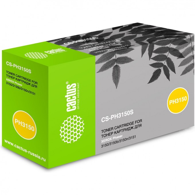 Лазерный картридж CACTUS (109R00746) для Xerox Phaser 3150, 3150b, 3150n, 3151, черный, 3 500 стр. CS-PH3150S Лазерный картридж CACTUS (109R00746) для Xerox Phaser 3150, 3150b, 3150n, 3151, черный, 3 500 стр. CS-PH3150S