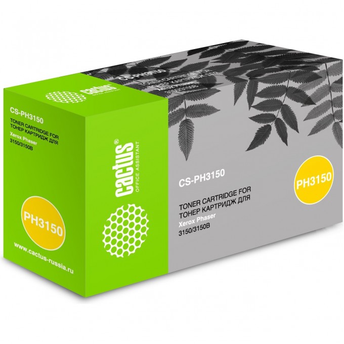 Лазерный картридж CACTUS (109R00747) для Xerox Phaser 3150, 3150b, 3150n, 3151, черный, 5 000 стр. CS-PH3150 Лазерный картридж CACTUS (109R00747) для Xerox Phaser 3150, 3150b, 3150n, 3151, черный, 5 000 стр. CS-PH3150
