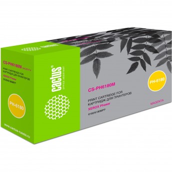 Лазерный картридж CACTUS CS-PH6180M (113R00724) для Xerox Phaser 6180, 6180dn, 6180mfp, 6180n, 6180vn, пурпурный, увеличенной емкости, 6 000 стр. Лазерный картридж CACTUS CS-PH6180M (113R00724) для Xerox Phaser 6180, 6180dn, 6180mfp, 6180n, 6180vn, пурпурный, увеличенной емкости, 6 000 стр.