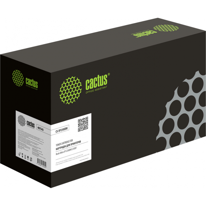 Лазерный картридж CACTUS (407543) черный для Ricoh Aficio SP C261SFNw, 2000 стр. cs-sp250ebk Лазерный картридж CACTUS (407543) черный для Ricoh Aficio SP C261SFNw, 2000 стр. cs-sp250ebk