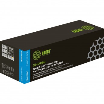 Лазерный картридж CACTUS CS-C055C (Canon 055 C) для Canon LBP663Cdw, LBP664Cx, MF746Cx, MF742Cdw, MF744Cdw, голубой, 2 100 стр. Лазерный картридж CACTUS CS-C055C (Canon 055 C) для Canon LBP663Cdw, LBP664Cx, MF746Cx, MF742Cdw, MF744Cdw, голубой, 2 100 стр.