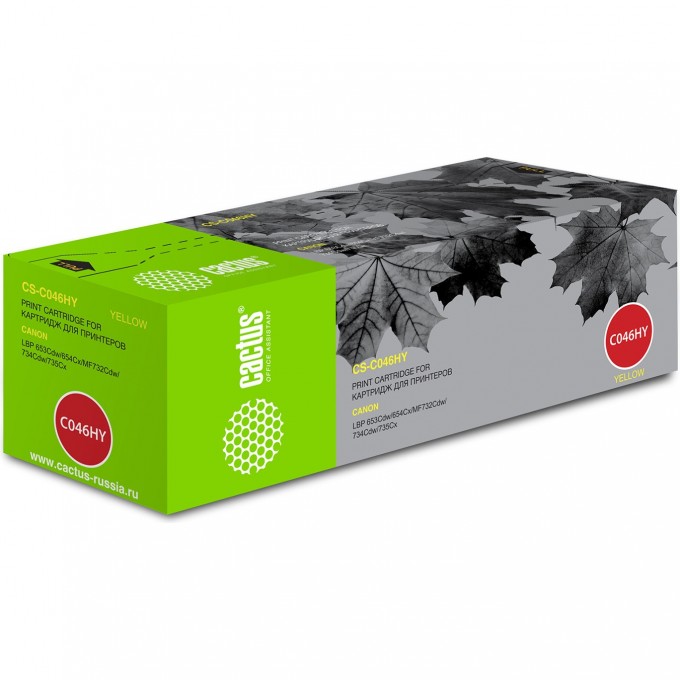 Лазерный картридж CACTUS (Cartridge 046H) для Canon LBP 653cdw i-Sensys, 654cx i-Sensys; MF732cdw i-Sensys, 734cdw i-Sensys, 735cx i-Sensys, желтый, увеличенной емкости, 5 000 стр. CS-C046HY Лазерный картридж CACTUS (Cartridge 046H) для Canon LBP 653cdw i-Sensys, 654cx i-Sensys; MF732cdw i-Sensys, 734cdw i-Sensys, 735cx i-Sensys, желтый, увеличенной емкости, 5 000 стр. CS-C046HY
