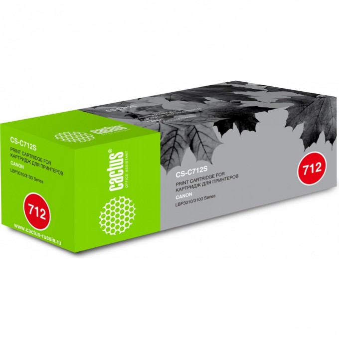 Лазерный картридж CACTUS (Cartridge 712) для Canon LBP 3010 i-Sensys, 3010b i-Sensys, 3020 i-Sensys, 3100 i-Sensys, черный, 1 500 стр. CS-C712S Лазерный картридж CACTUS (Cartridge 712) для Canon LBP 3010 i-Sensys, 3010b i-Sensys, 3020 i-Sensys, 3100 i-Sensys, черный, 1 500 стр. CS-C712S