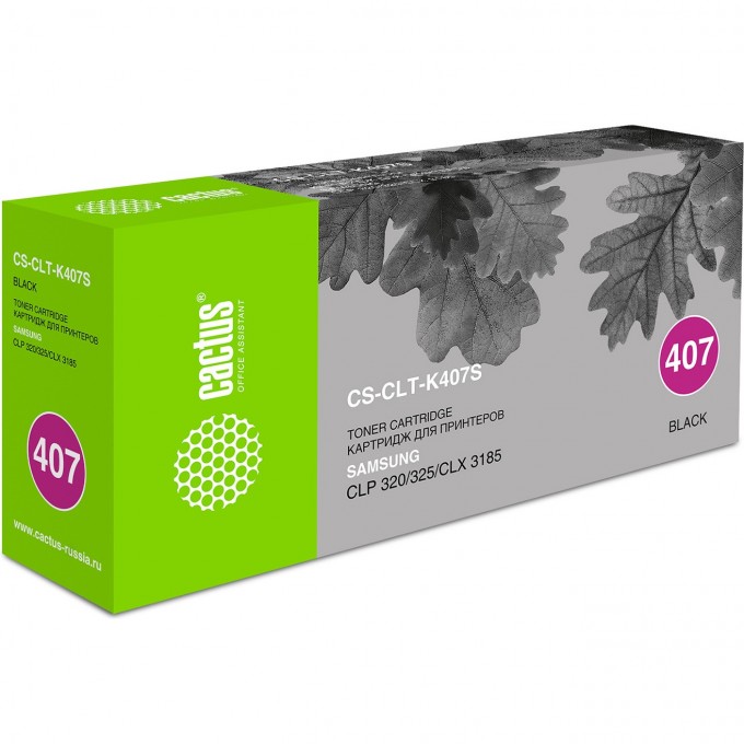 Лазерный картридж CACTUS (CLT-K407S) для Samsung CLP320, 320n, 325, 325w; CLX3180, 3180fn, 3180fw, 3185, 3185fw, 3185n, 3185fn, 3185w, черный, 1 500 стр. CS-CLT-K407S Лазерный картридж CACTUS (CLT-K407S) для Samsung CLP320, 320n, 325, 325w; CLX3180, 3180fn, 3180fw, 3185, 3185fw, 3185n, 3185fn, 3185w, черный, 1 500 стр. CS-CLT-K407S