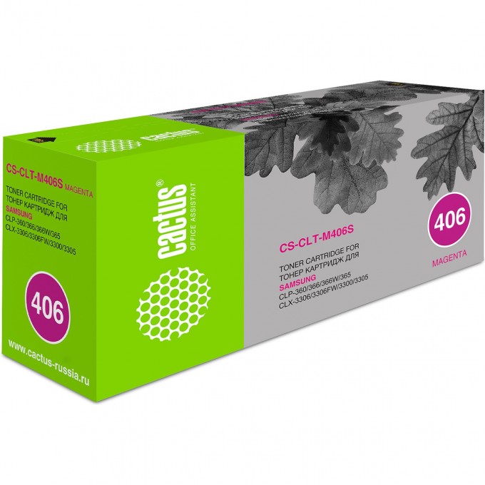 Лазерный картридж CACTUS (CLT-M406S) для Samsung CLP360, 365, 365w; Xpress C410w, C460w, пурпурный, 1 000 стр. CS-CLT-M406S Лазерный картридж CACTUS (CLT-M406S) для Samsung CLP360, 365, 365w; Xpress C410w, C460w, пурпурный, 1 000 стр. CS-CLT-M406S