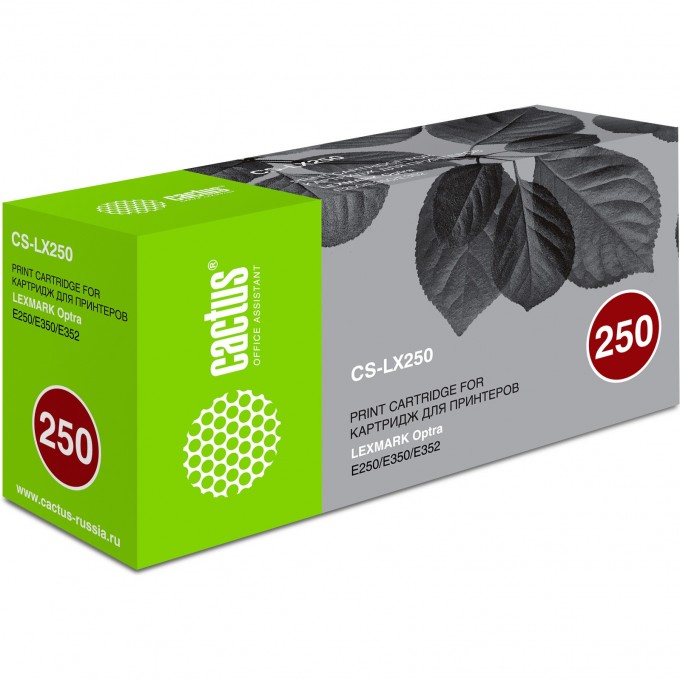 Лазерный картридж CACTUS (E250A11E) для принтеров Lexmark Optra E250, E250d, E250dn, E350, E350d, E350dn, E352, черный, 3 500 стр. CS-LX250 Лазерный картридж CACTUS (E250A11E) для принтеров Lexmark Optra E250, E250d, E250dn, E350, E350d, E350dn, E352, черный, 3 500 стр. CS-LX250