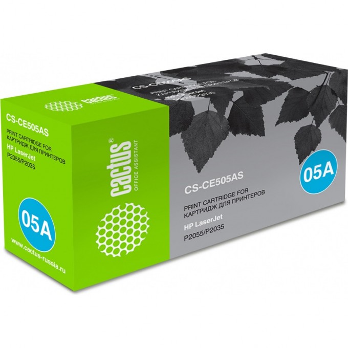 Лазерный картридж CACTUS (HP 05A) для HP LaserJet P2030, P2035, P2035n, P2050, P2055, P2055d, P2055dn, P2055X, черный, 2 300 стр. CS-CE505AS Лазерный картридж CACTUS (HP 05A) для HP LaserJet P2030, P2035, P2035n, P2050, P2055, P2055d, P2055dn, P2055X, черный, 2 300 стр. CS-CE505AS