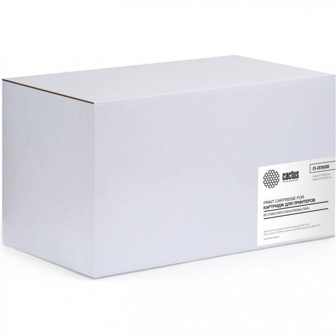 Лазерный картридж CACTUS (HP 05X) для HP LaserJet P2050, P2055, P2055d, P2055dn, P2055x, черный, увеличенной емкости, 6 500 стр., 2 шт. CS-CE505XD Лазерный картридж CACTUS (HP 05X) для HP LaserJet P2050, P2055, P2055d, P2055dn, P2055x, черный, увеличенной емкости, 6 500 стр., 2 шт. CS-CE505XD