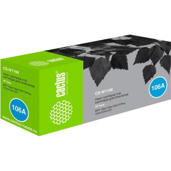 Лазерный картридж CACTUS CS-W1106 (HP 106A) черный для HP Laser 107a, 107r, 107w, 135a MFP, 135r MFP, 135w MFP, 137fnw MFP (1'000 стр.) Лазерный картридж CACTUS CS-W1106 (HP 106A) черный для HP Laser 107a, 107r, 107w, 135a MFP, 135r MFP, 135w MFP, 137fnw MFP (1'000 стр.)