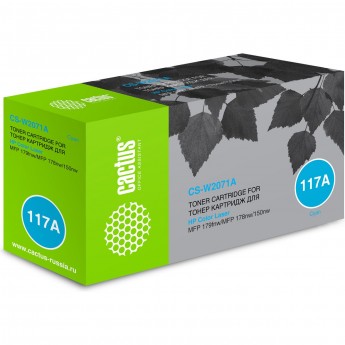 Лазерный картридж CACTUS CS-W2071A (HP 117A) для HP Color Laser 150a, 150nw, 178nw MFP, 179fnw MFP, голубой, 700 стр. Лазерный картридж CACTUS CS-W2071A (HP 117A) для HP Color Laser 150a, 150nw, 178nw MFP, 179fnw MFP, голубой, 700 стр.