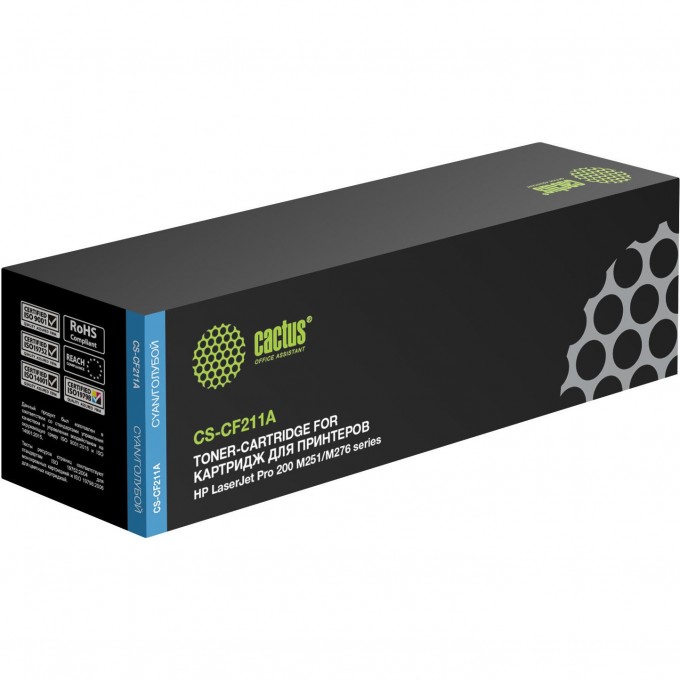 Лазерный картридж CACTUS  (HP 131A) для HP Color LaserJet M251, M251n, M251nw, M276, M276n, M276nw, голубой, 1 800 стр. CS-CF211A